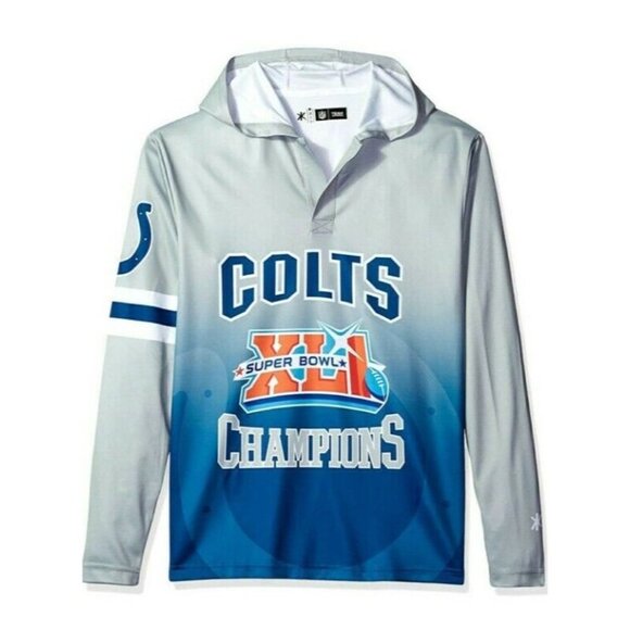 NFL Indianapolis Colts Super Bowl XLI Champions Hood Long Sleeve Tee Mens Medium - Picture 7 of 7